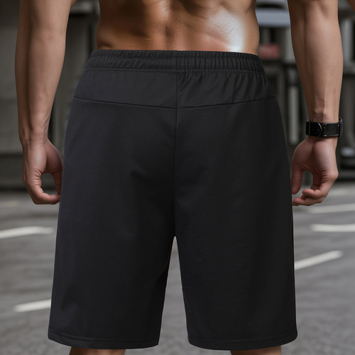 Euro-size men's loose sports shorts, side pockets, invisible zipper sports pants, fitness pants
