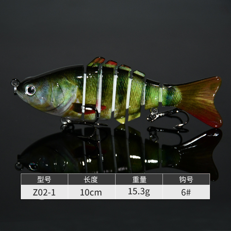 Fabricante 7-Sección 10cm multi-Sección cebo de plástico cebo duro falso cebo simulación biónica de agua dulce Luya cebo