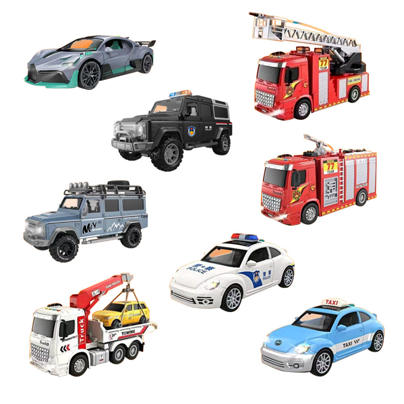 Coche de juguete Haitai Mezclador de concreto de ingeniería para niños Coche de juguete de cemento Niño de 3 años de edad regalo de camión de bomberos