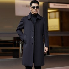 冬装加厚中老年羊毛大衣男中长款爸爸装羊绒风衣休闲加绒呢子外套