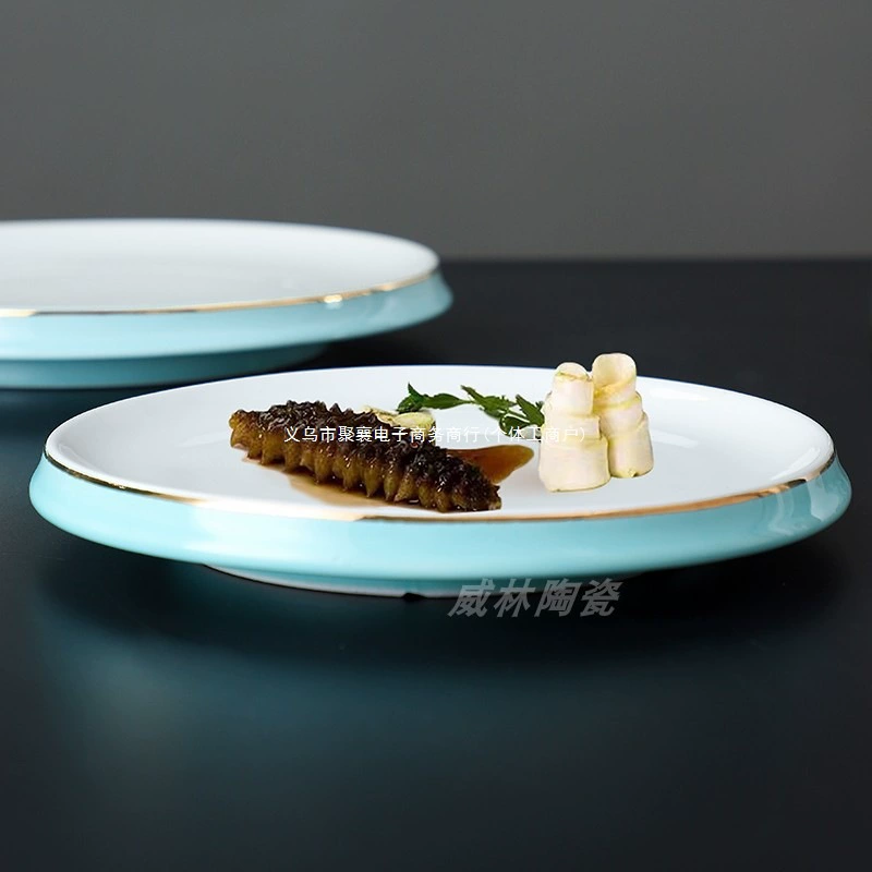 Тарелка для художественного концепта в китайском стиле, ресторан, отель, керамическая круглая посуда, демонстрационная тарелка, тарелка для горячего блюда, тарелка для холодного блюда, тарелка для холодного блюда в отеле