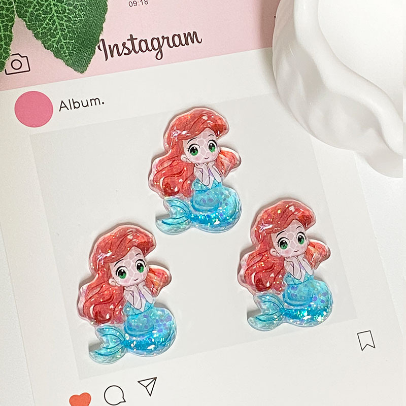 海洋系列冰透细闪海星海豚diy树脂配件卡通饰品手工发夹贴片批发|undefined