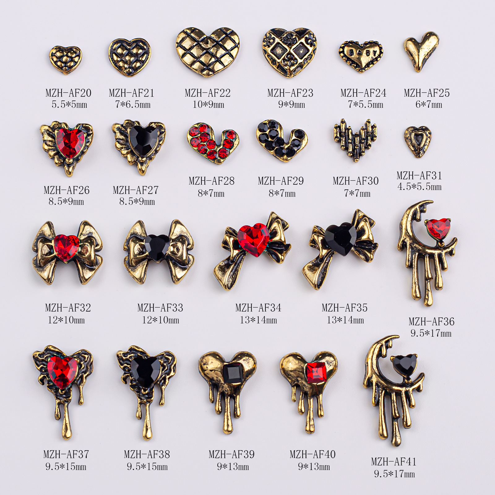 10g Weight Nail Decoration Accessories Nail Supplies 1 Piece Quantity Alloy Material Halloween Festival Heart Shape Pattern Retro, Simple Style Style Halloween Retro Simple Style Heart Shape Alloy Nail Decoration Accessories 1 Piece 无
