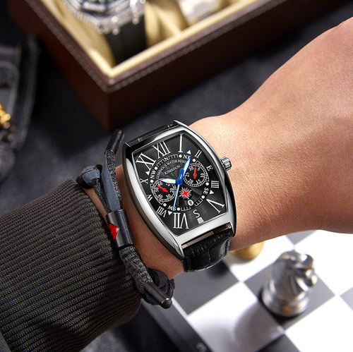 Cross-border Kingston brand watches men's fashion barrel-shaped watches luminous high-end quartz watches wholesale men's watches