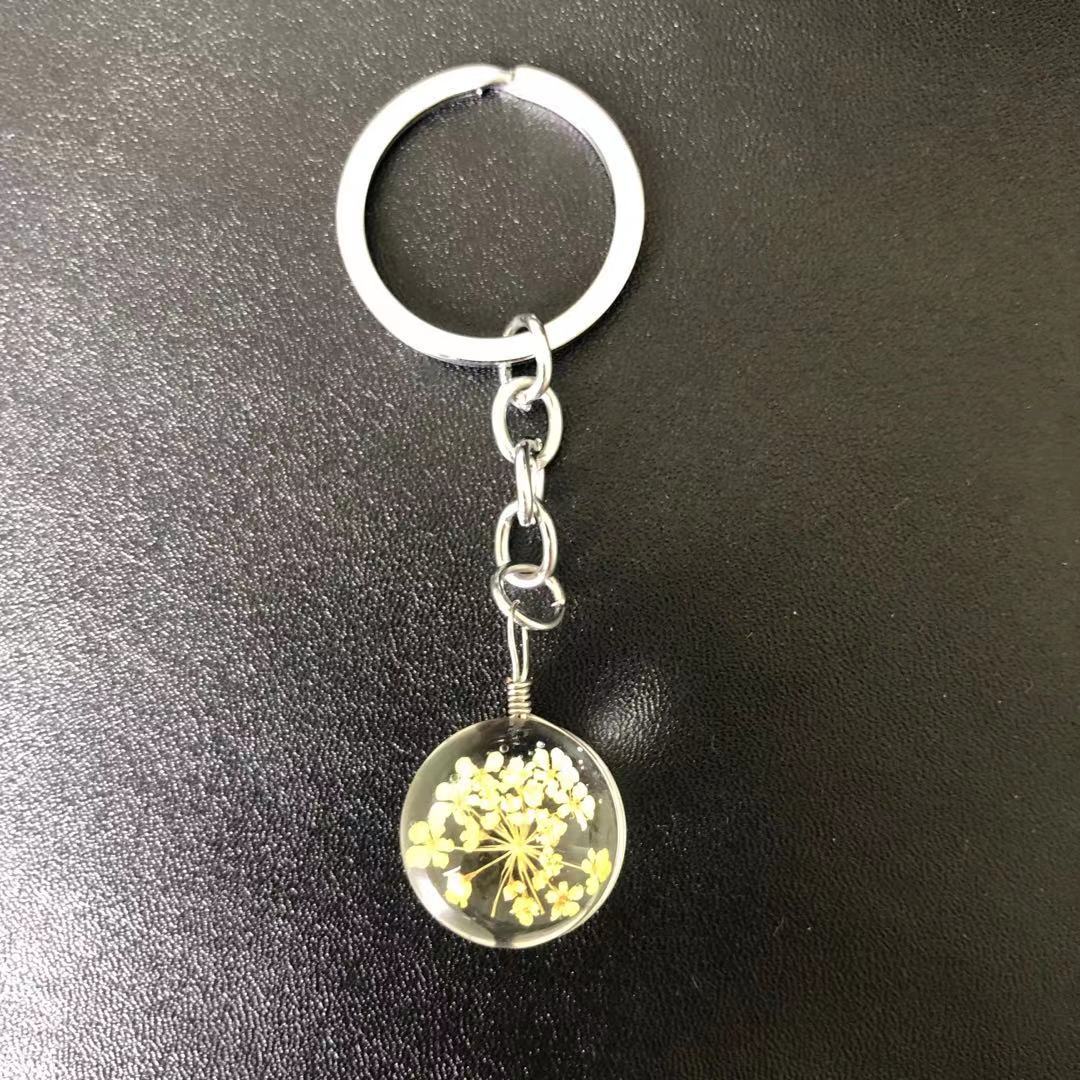 18g Weight Keychain Classification 1 Piece Quantity Holiday, Banquet, Daily Occasion Glass Material Floral Pattern Unisex Gender Pastoral Style Pastoral Floral Glass Unisex Keychain 5