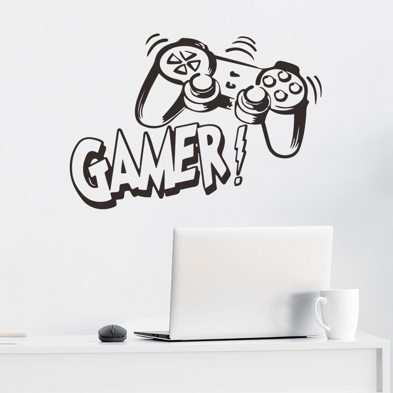 New FX-A168 Personalized Game Handle GAMER Internet Cafe Boy Room Home Wall Decoration Wall Sticker Self Adhesive 4