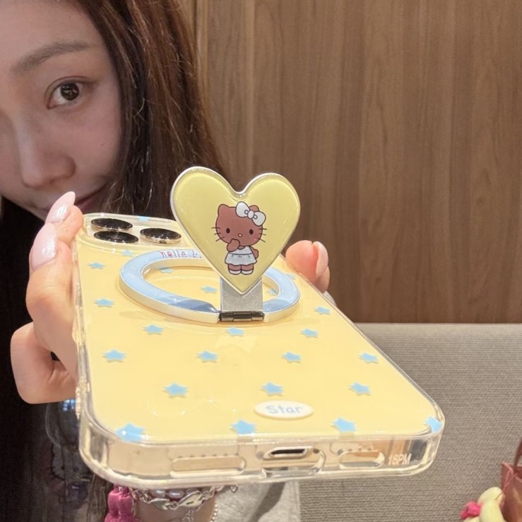小红书爆款星星黑皮猫支架适用iphone17promax苹果15手机壳16新款|undefined