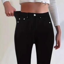 跨境，弹力紧身牛仔裤高腰显瘦，修身小脚裤提臀铅笔裤