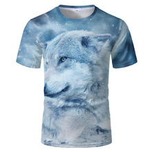 青年潮款T恤 3d可愛雪狼圓領短袖  跨境服飾廠家批發