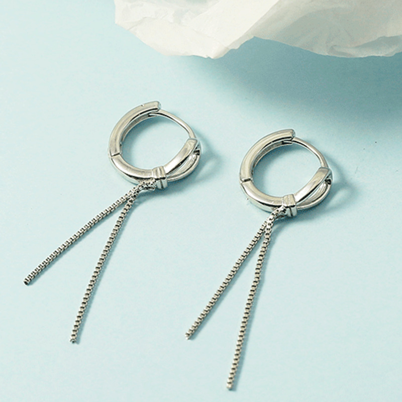 Casual and Artistic Tassel Knotted Earrings for Women, Long Style Suitable for Round Faces, Elegant Design Earrings, Versatile Earrings