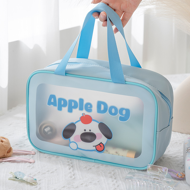 파티 개 단일 레이어 세면도구 가방 블루