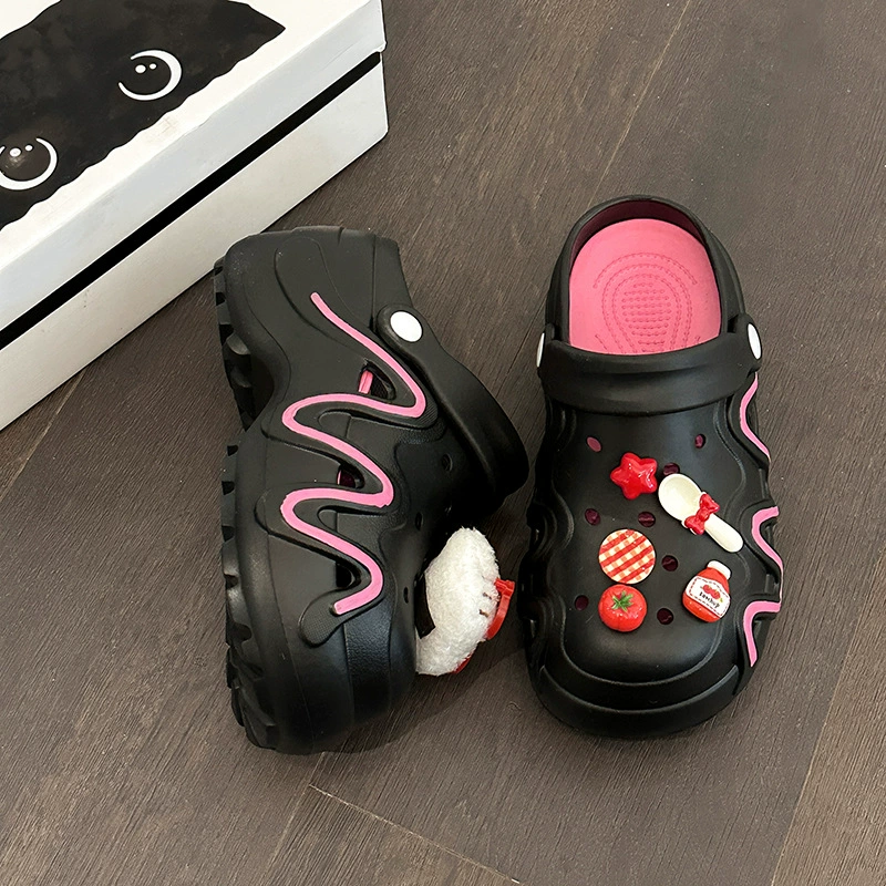 Cute summer footwear for leisure, beach slide platform, slippers