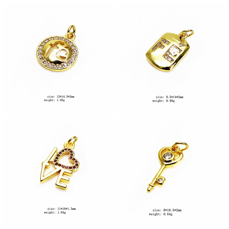 Heart Shape Pattern 1 Piece Copper Zircon Heart Shape Pendant