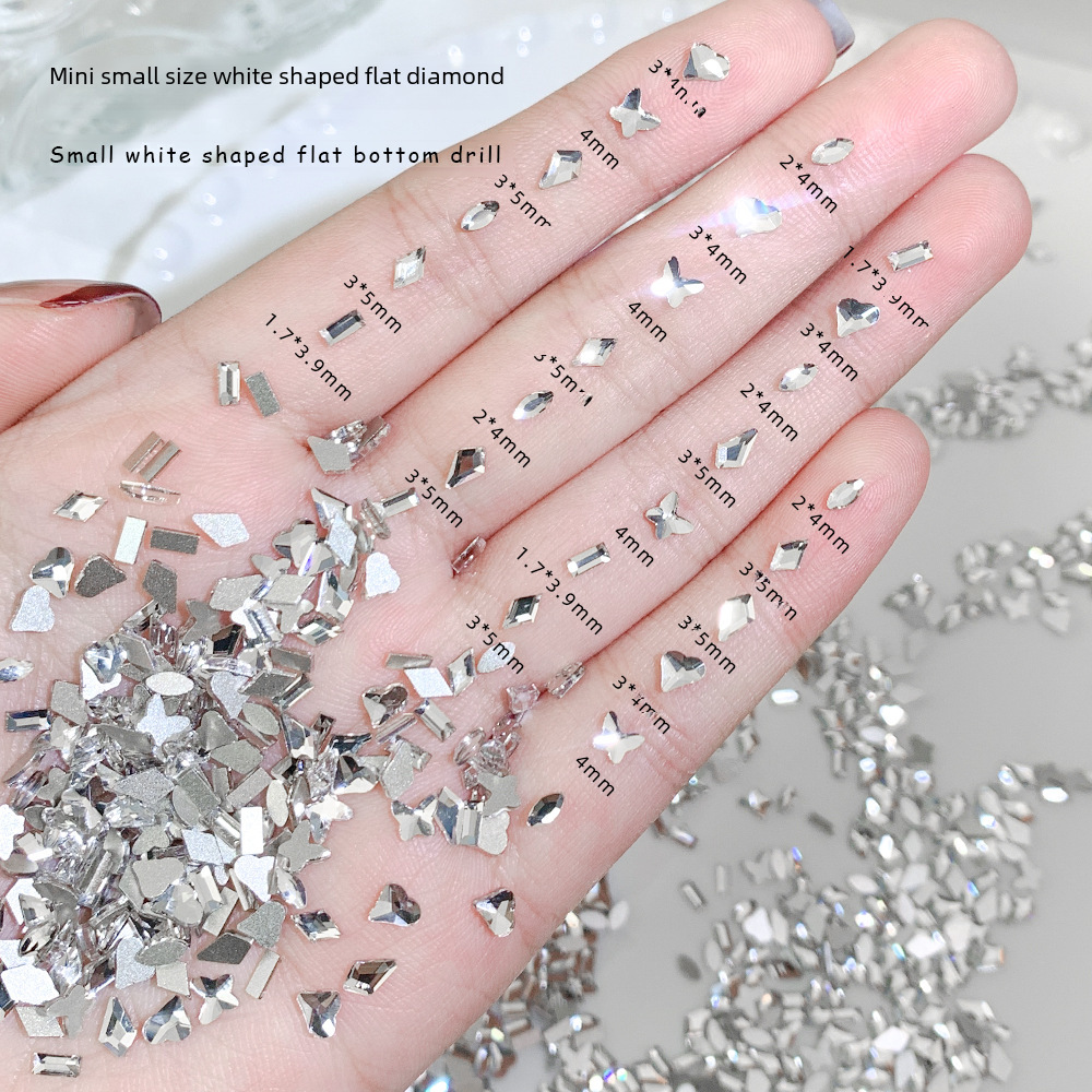 white small transparent nail decoration