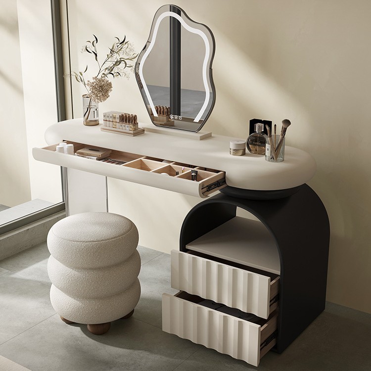 Menglu Mengni H1 Light Luxury Dressing Table 2025 New Bedroom High-End Makeup Table Master Bedroom Makeup Cabinet Bedside Cabinet