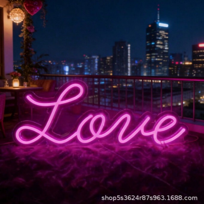 Valentine's Day Love Letter Neon Lights, Direct Supply from the Manufacturer, Decorative Lights for Restaurants and Home Walls, Exclusively for Cross-Border Foreign Trade