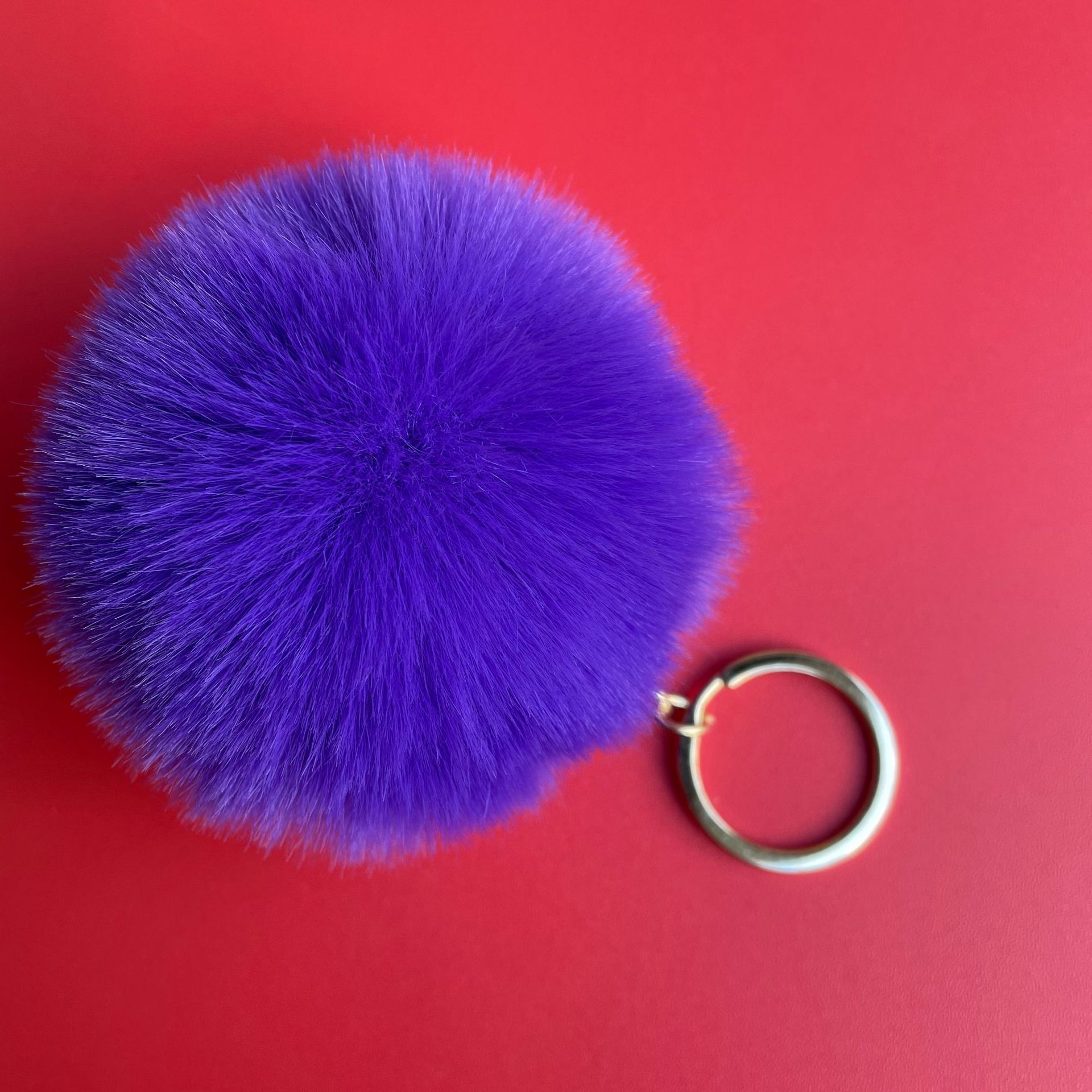 Elemento verde colgante cuerda llavero de peluche de piel artificial bolsa de lana corta colgante damas colgando bolsa accesorios al por mayor