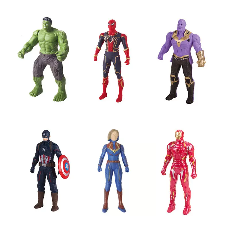 热款外销复仇者联盟漫威公仔发光摆件儿童玩具批发美队蜘蛛人钢铁
