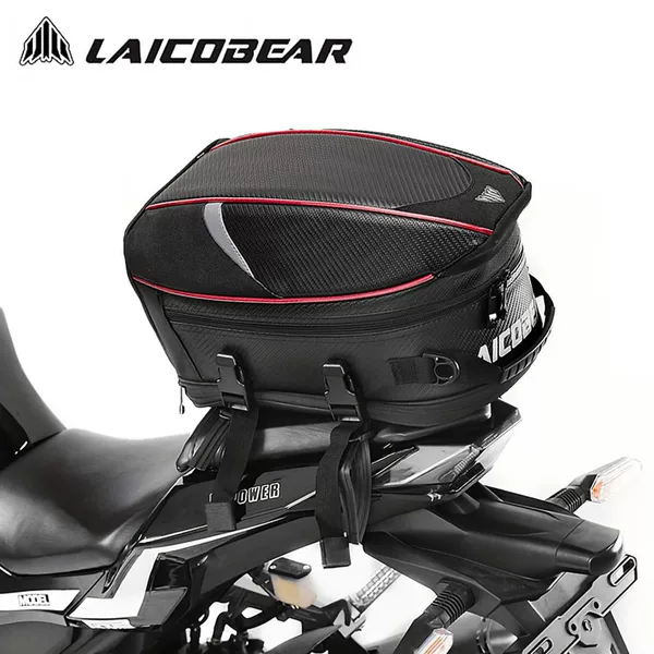 New motorcycle tail bag, multifunctional outdoor riding equipment rear seat bag, large-capacity half helmet bag, available for dropshipping
