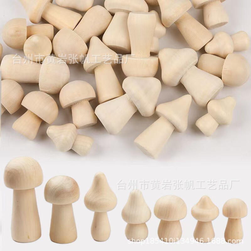 Creative Home Decoration Children's DIY Painted Wooden Mushroom Toys Solid Wood Crafts Small Mushroom Ornaments