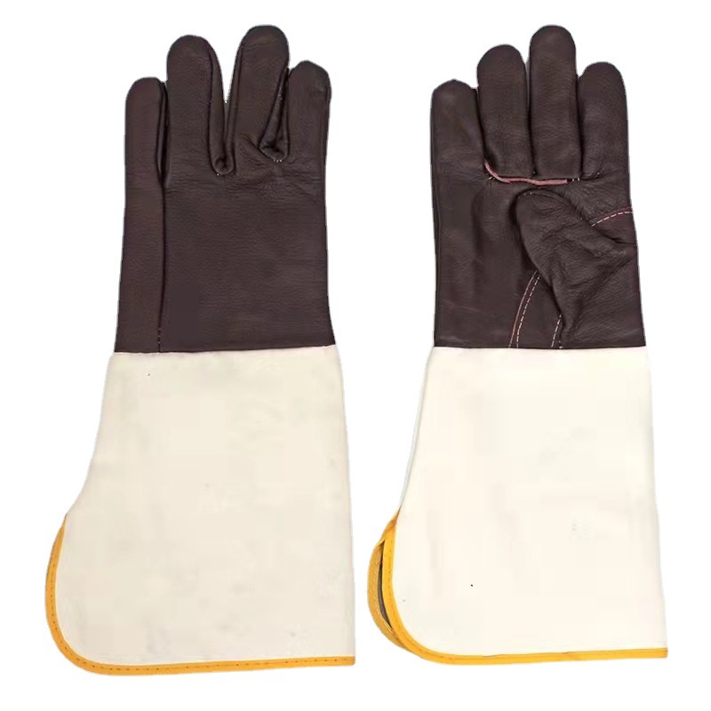 电焊手套牛皮 加长家私皮柔软耐磨隔热帆布电焊工防护劳保手套
