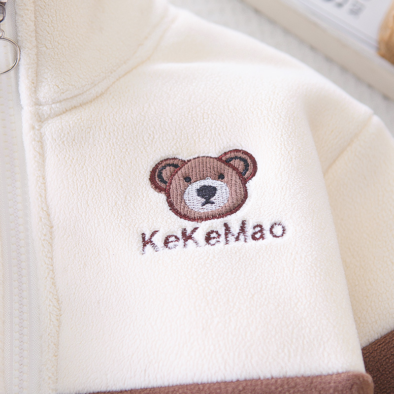 Ensemble d'automne et de vêtements pour garçons, nouveau style élégant 2024, ensemble deux pièces pour bébé fille avec ours en peluche épissé, vêtements pour enfants_voghion.com