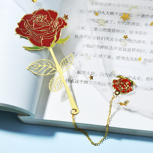 Creative metal bookmark coloured drawing or pattern exquisite gift Chinese wind restoring ancient ways brass tassel students bookmarks