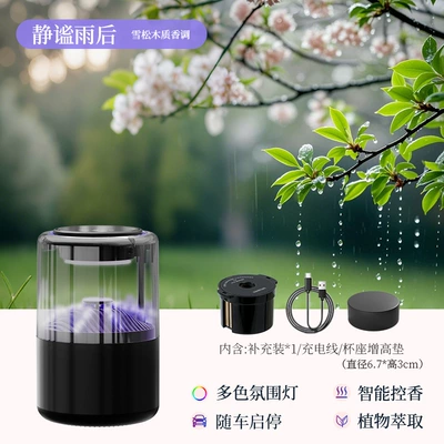 Car Perfume Aromatherapy: Fragrance Diffuser High-End Perfume with - heightening-pad-quiet-after-the-rain-start-and-stop-with-the-car-seconds-fragrance-throughout-the-car-five-color-ambient-lights