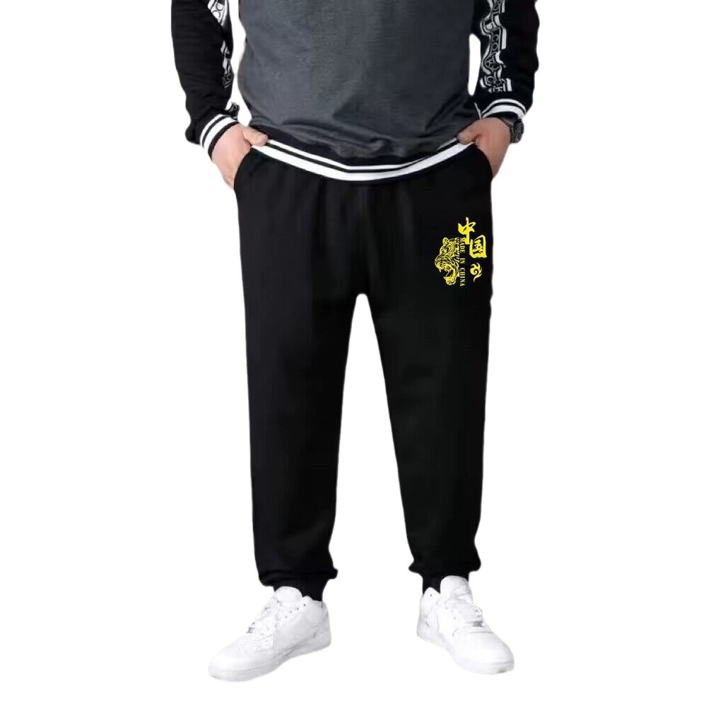 Летние плюшевые повседневные брюки мужские толстые толстые толстые толстые большие размеры свободные дикие лучи спортивные брюки теплые брюки