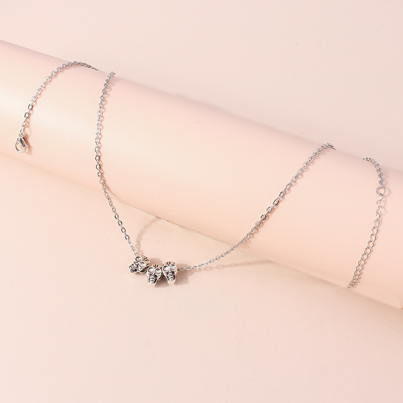Zinc alloy Material Vacation Classic Style Skull Zinc Alloy Cable Chain Pendant Necklaces Wholesale