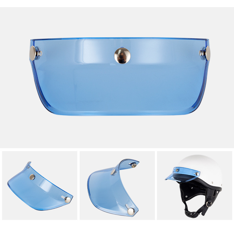 Motorcycle Helmet Brim Motorcycle Retro Helmet Three-Button Sun Visor Prince Helmet Flying Helmet Brim My01