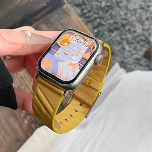 Для Apple Watch 10-го поколения, ремешок со скошенной полосой, кожаный ремешок для iWatch