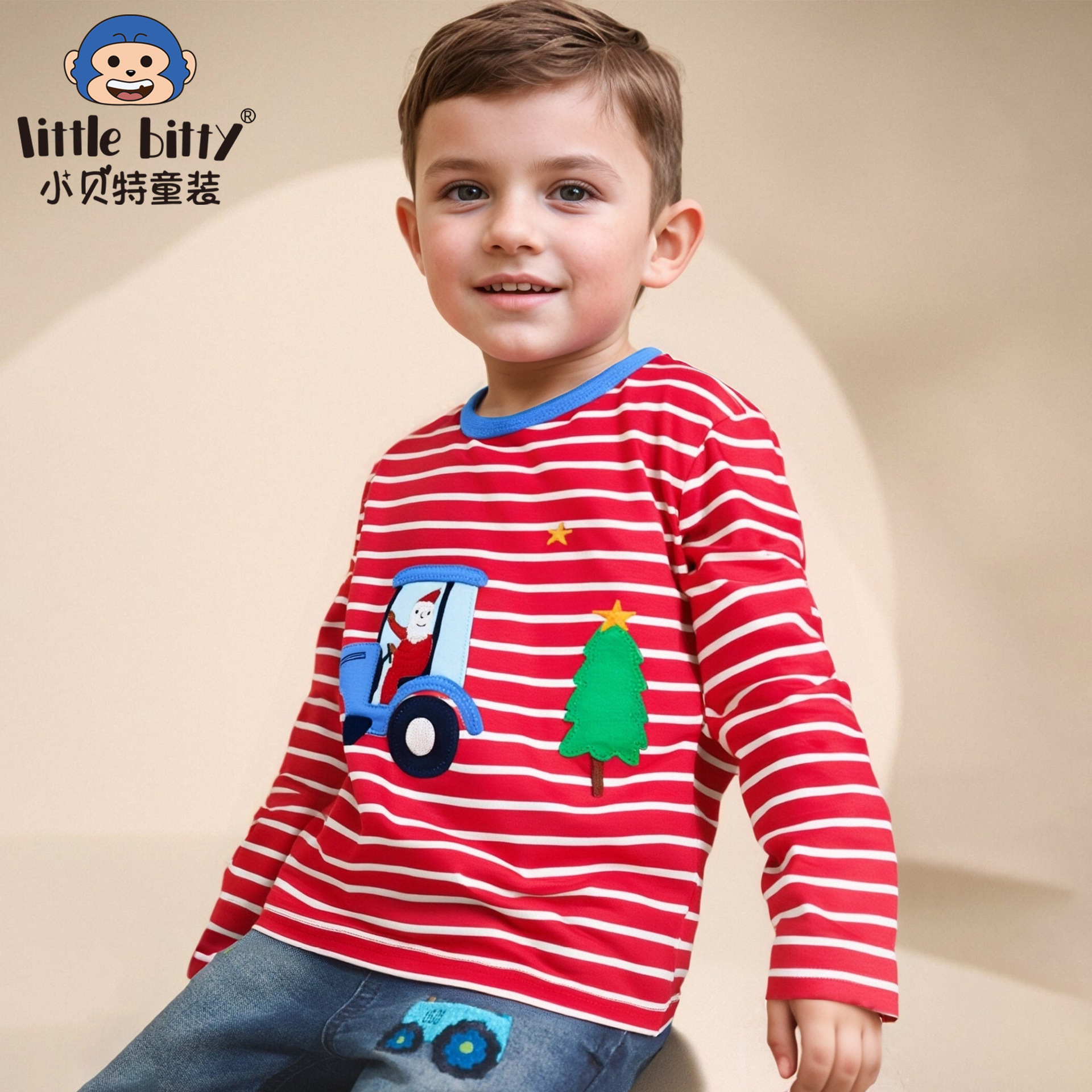 Autumn/Winter New Children's T-shirts, Cute Cartoon Print Long-Sleeved Tops, Factory Outfits, Children's Long-Sleeved T-shirts, Kids' Long-Sleeved Tops