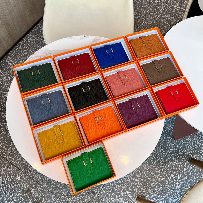Women's Genuine Leather Short Wallet 2025 New Arrival Niche Design High-End Multifunctional Card Holder & Coin Purse