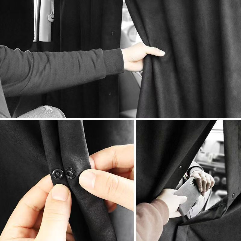 1 Car Front and Rear Seat Partition Air Conditioning Curtain, Sun Protection, No-Drill Privacy Curtain, Freely Openable and Closable