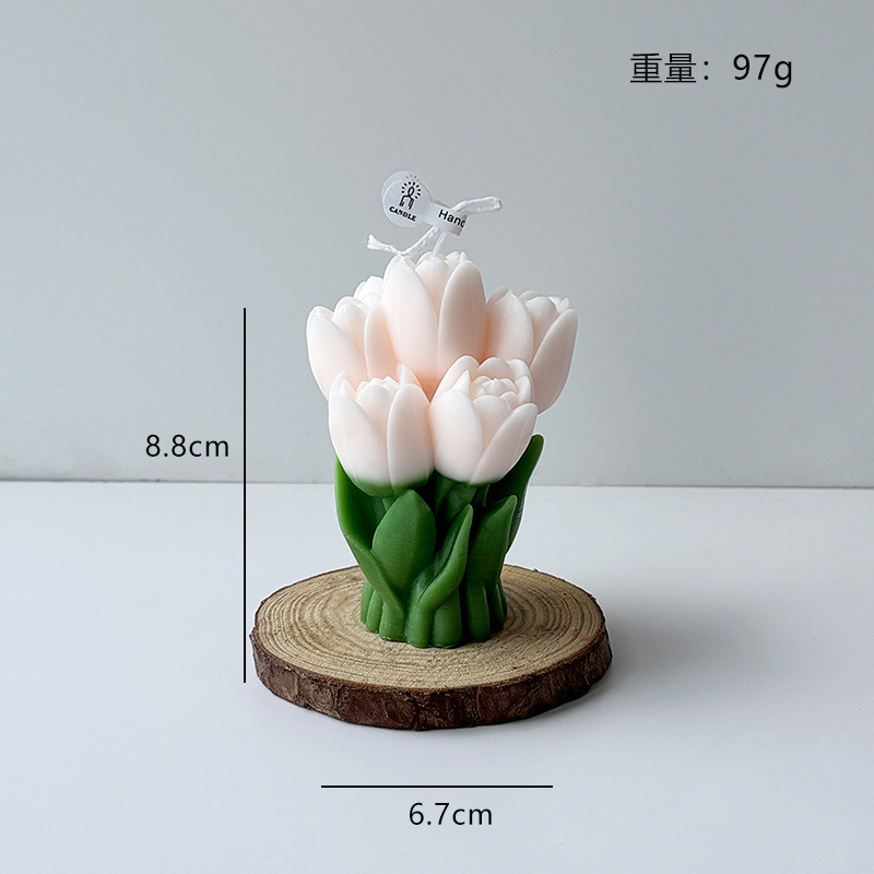 Duftkerze Tulpenstrauß Handgefertigtes Blumendesign Als Geschenk_voghion.com