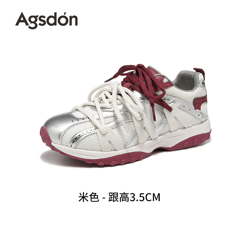 奥古狮登德训鞋女2025新款秋季厚底休闲时尚芭蕾阿甘运动鞋小白鞋|undefined