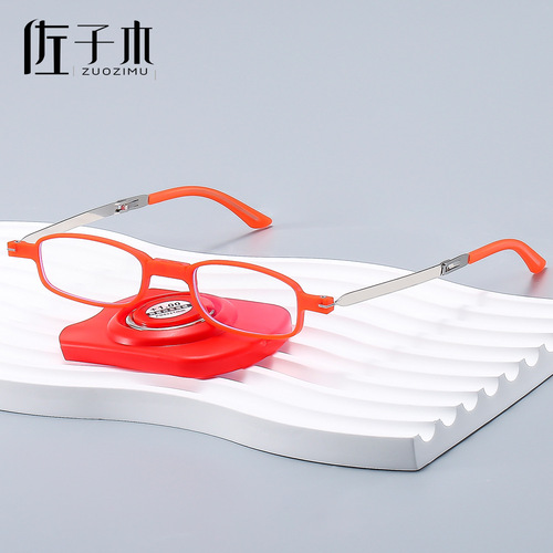 Sakomu's new folding anti-blue light reading glasses with mobile phone case holder reading glasses wholesale street stall supply