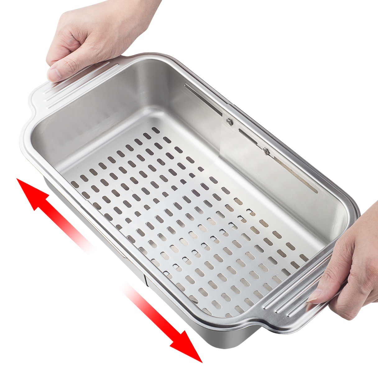 304 fregadero de la cocina de acero inoxidable drenaje cesta retráctil drenaje estante vegetal cuenca palillos plato de almacenamiento