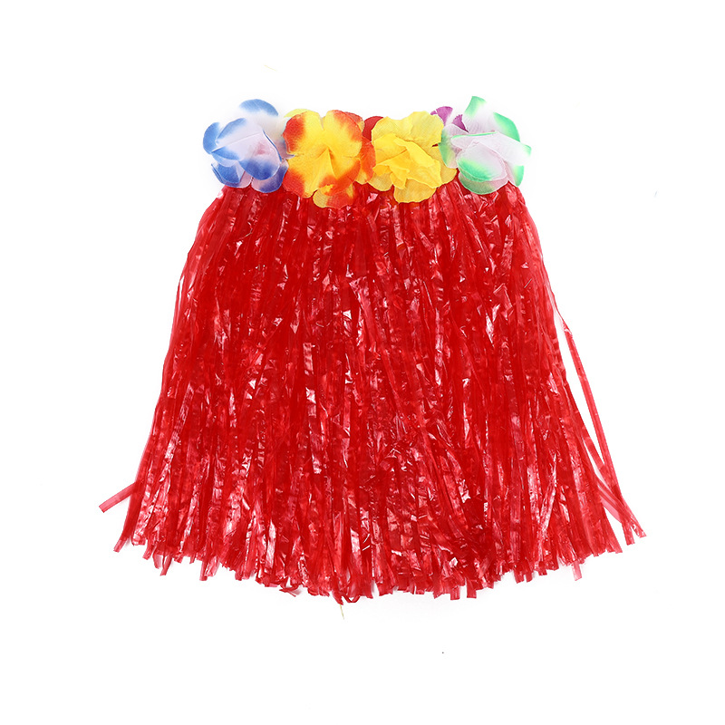 Fábrica al por mayor de hierba hawaiana falda cintura elástica niños adultos rendimiento vestir falda de hierba guirnalda sujetador