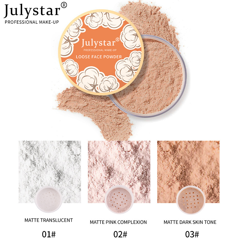 Julystar – correcteur nude clair, amincissant, mat, imperméable, résistant à la sueur, poudre fixatrice, maquillage couleur_voghion.com
