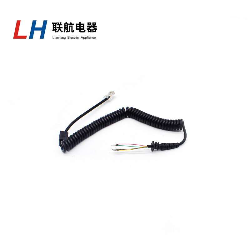 专业生产8芯水晶头手柄线8芯PH端子线8芯PVC弹簧线铜线屏蔽电线