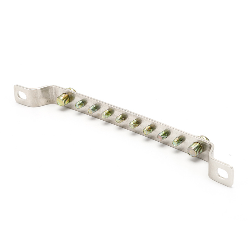 10-hole busbar, distribution box zero/ground busbar copper terminal, zero/ground wire terminal, copper busbar strip