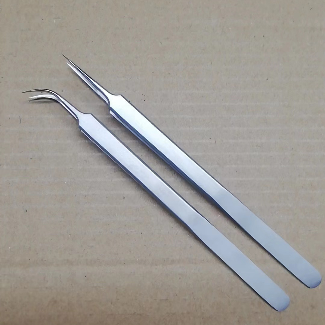 精细尖头维修长镊子显微镜指纹飞线镊子16cm细胞夹钻石镊子珠宝夹