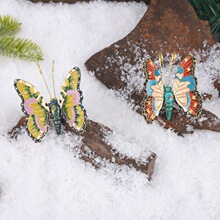 跨境新款亚克力平面个性创意多彩斑斓的蝴蝶装饰挂饰汽车钥匙挂件