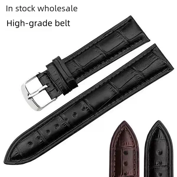 in stock high-grade leather watch with black coffee brown 12/14/16/18/2022 bamboo pu leather strap