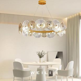Factory direct minimalist new post-modern light luxury living room chandelier bedroom ceiling lamp simple creative room round