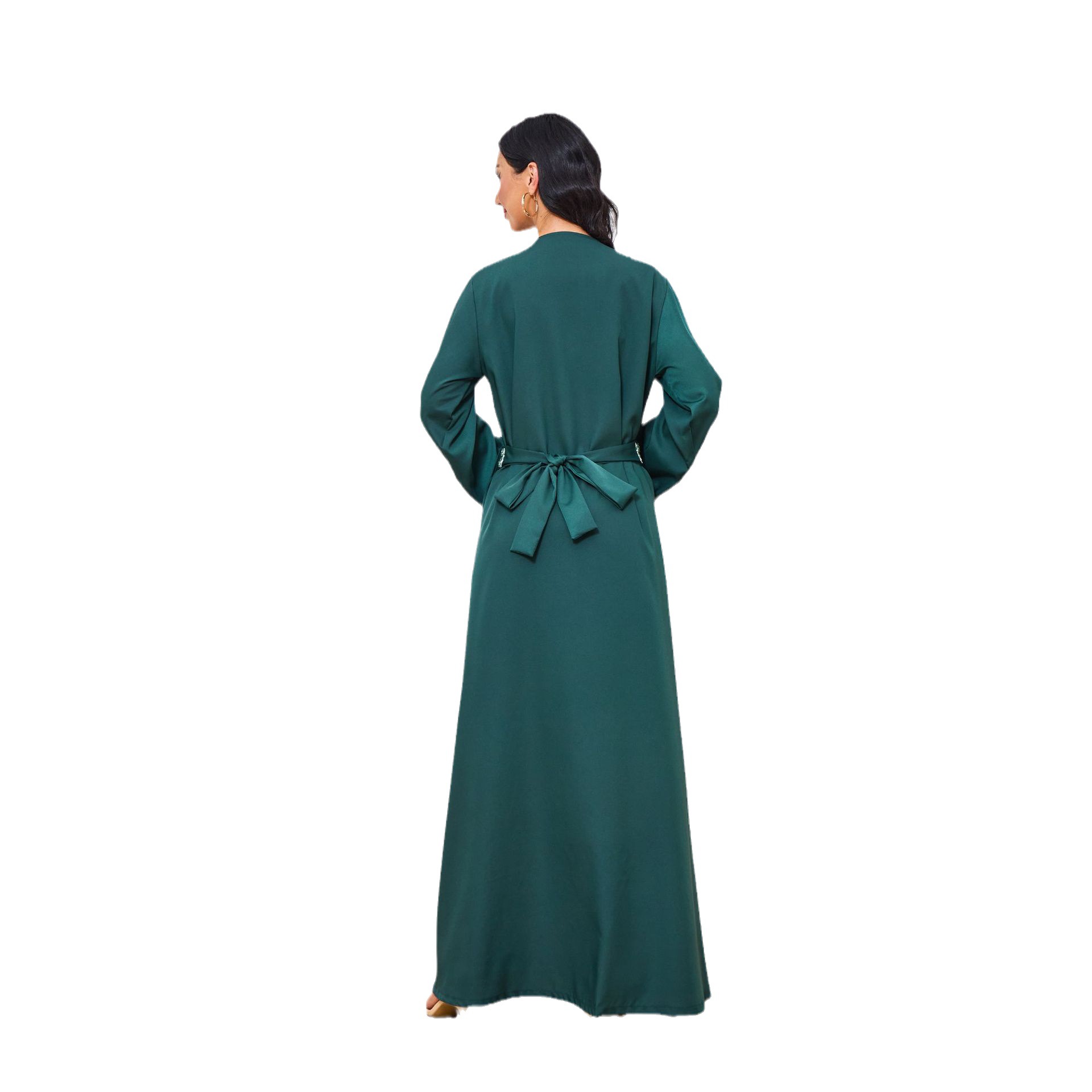 MT099 Foreign Trade Middle Eastern Women's Clothing Arab Ethnic Embroidered Robe Cardigan Evening Gown Loose Dress_ecoleips.com