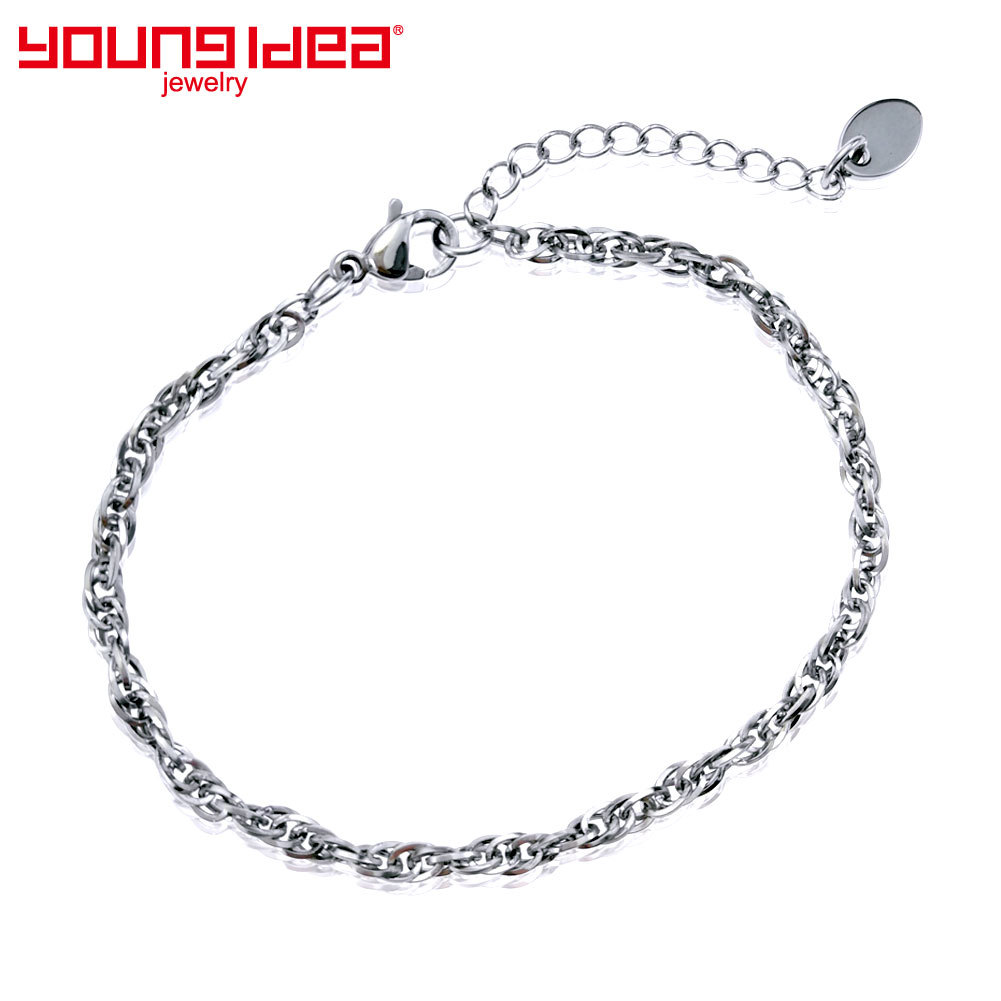 Youngidea Light Luxury High-End Titanium Steel Chain Women's Stainless Steel Bracelet Anklet Popular Cross-Border 2.6mm in Stock