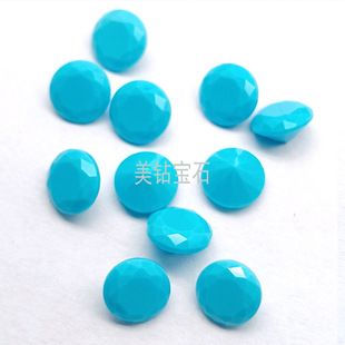 Round artificial blue turquoise glass turquoise facet 3-12mm turquoise gemstone bare stone
